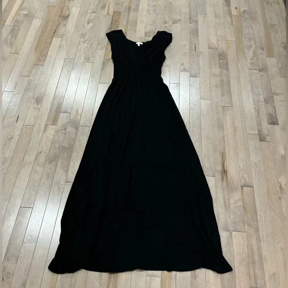 EUC Anthropologie Black Maxi Dress Bordeaux Etoile - Picture 4 of 8